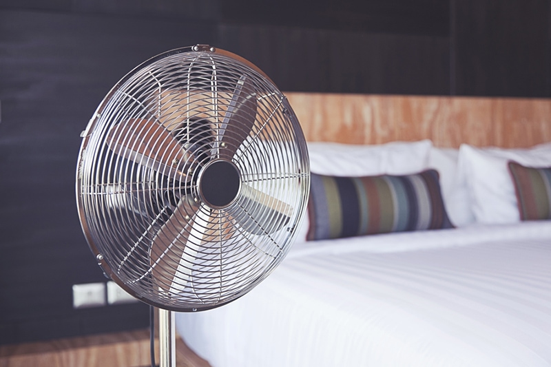 electric fan in a bedroom, improve your home's indoor air quality